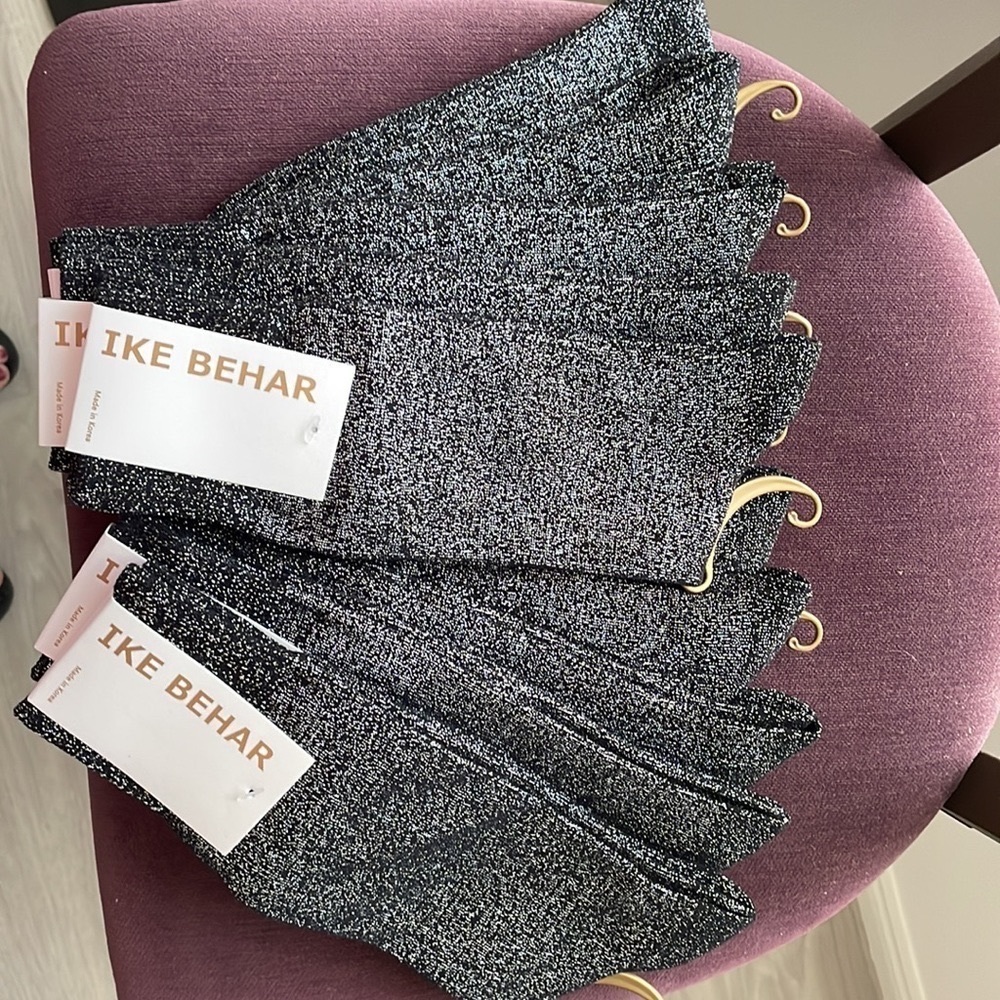 Ike Behar Designer Glitter Dress Socks